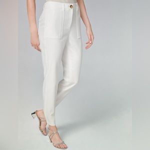 NWT WHBM Cargo Straight Crop Ecru 2R